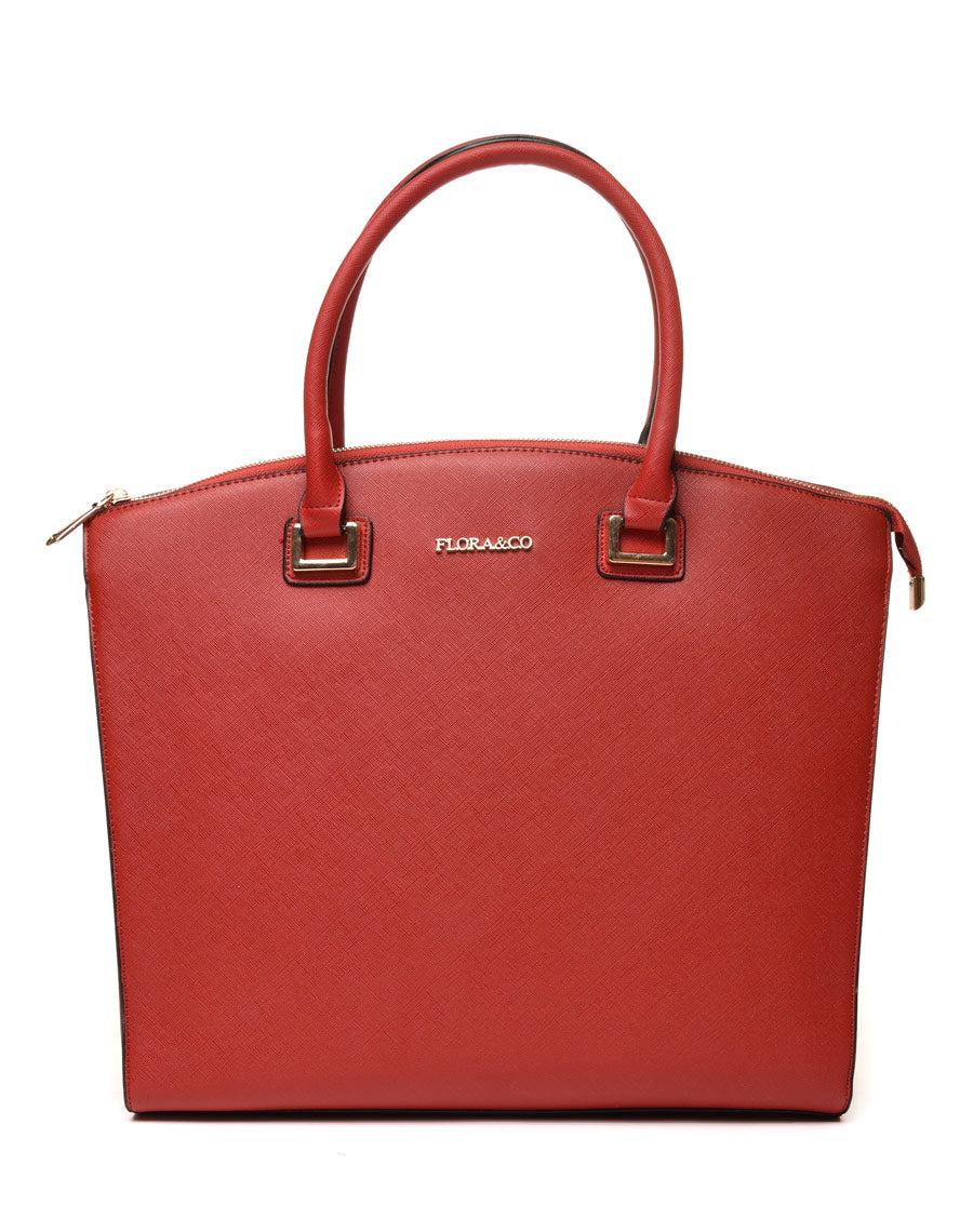 Sac cabas haut arrondi rouge