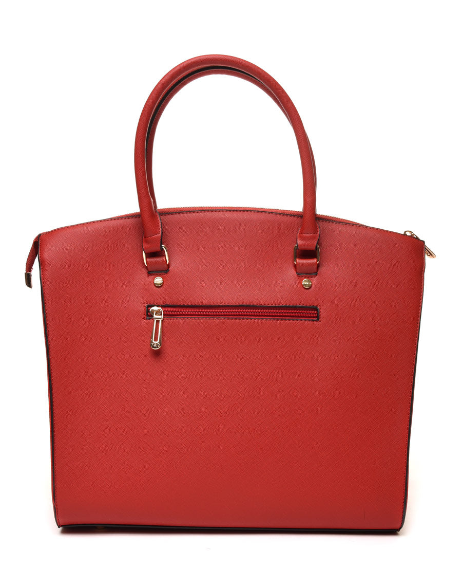 Sac cabas haut arrondi rouge