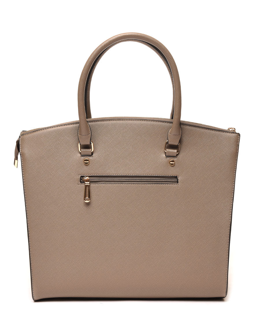 Sac cabas haut arrondi taupe