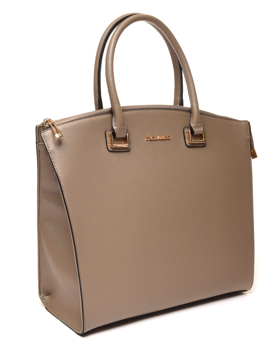 Sac cabas haut arrondi taupe