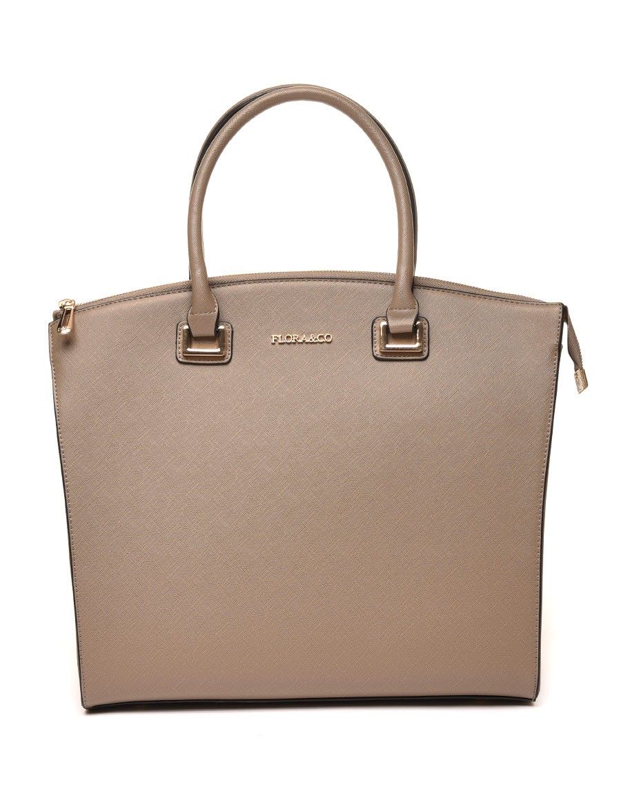 Sac cabas haut arrondi taupe