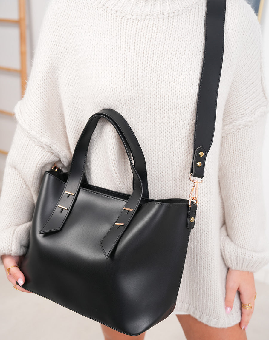 Sac cabas noir mat