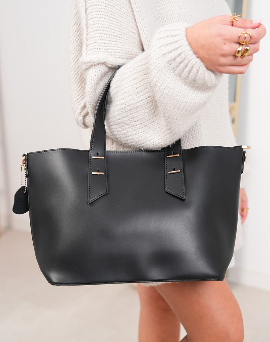 Sac cabas noir mat