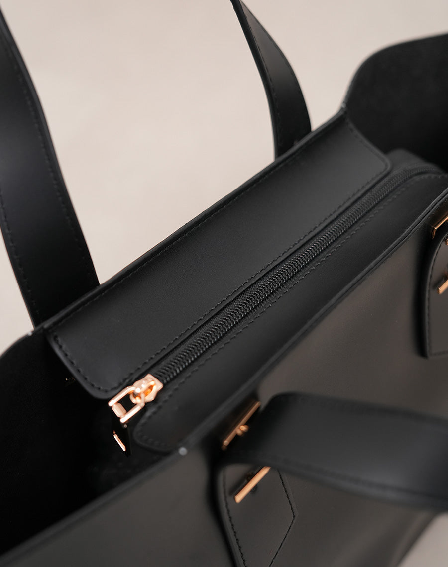 Sac cabas noir mat