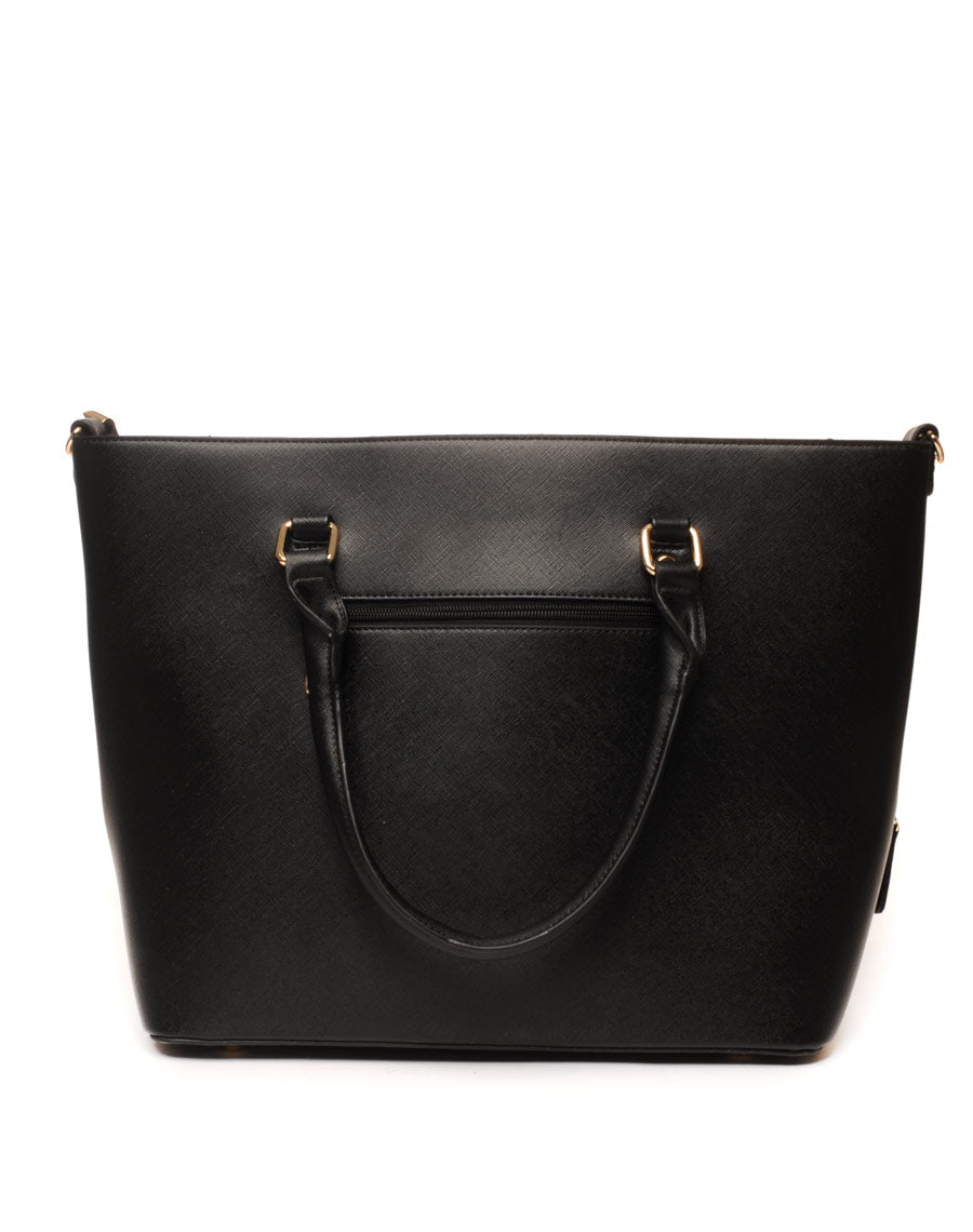 Sac cabas noir zippé