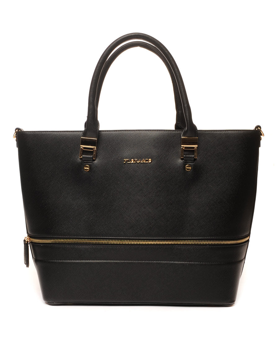 Sac cabas noir zippé