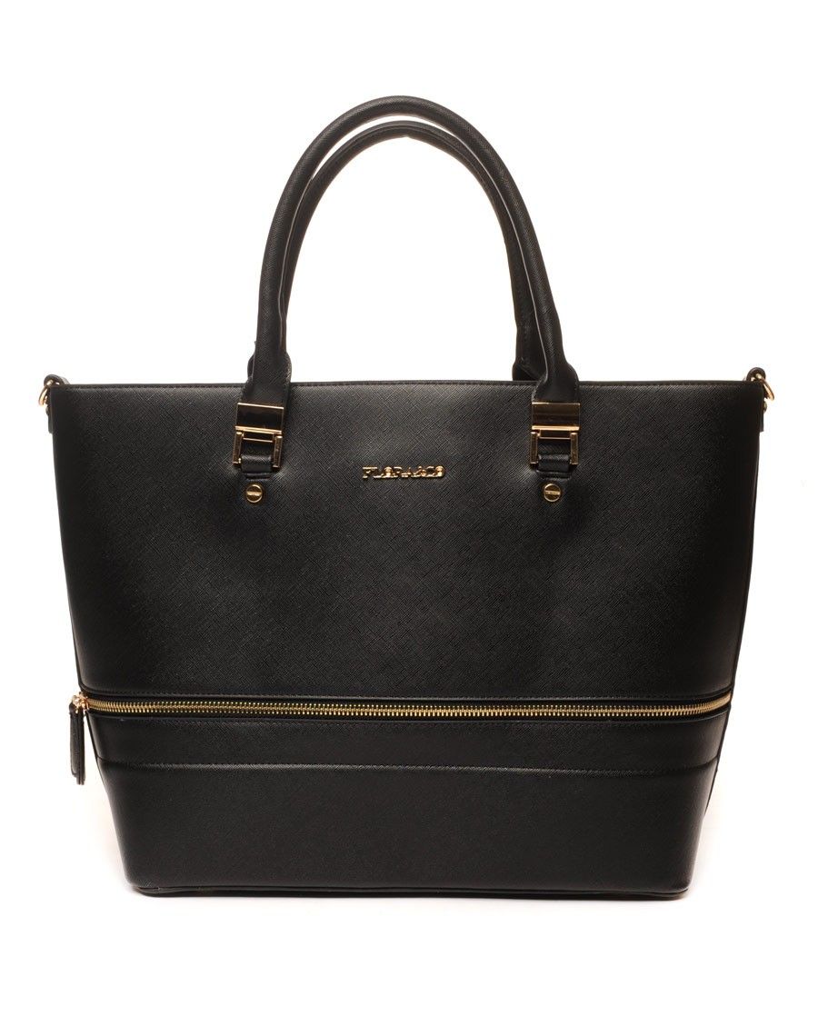 Sac cabas noir zippé