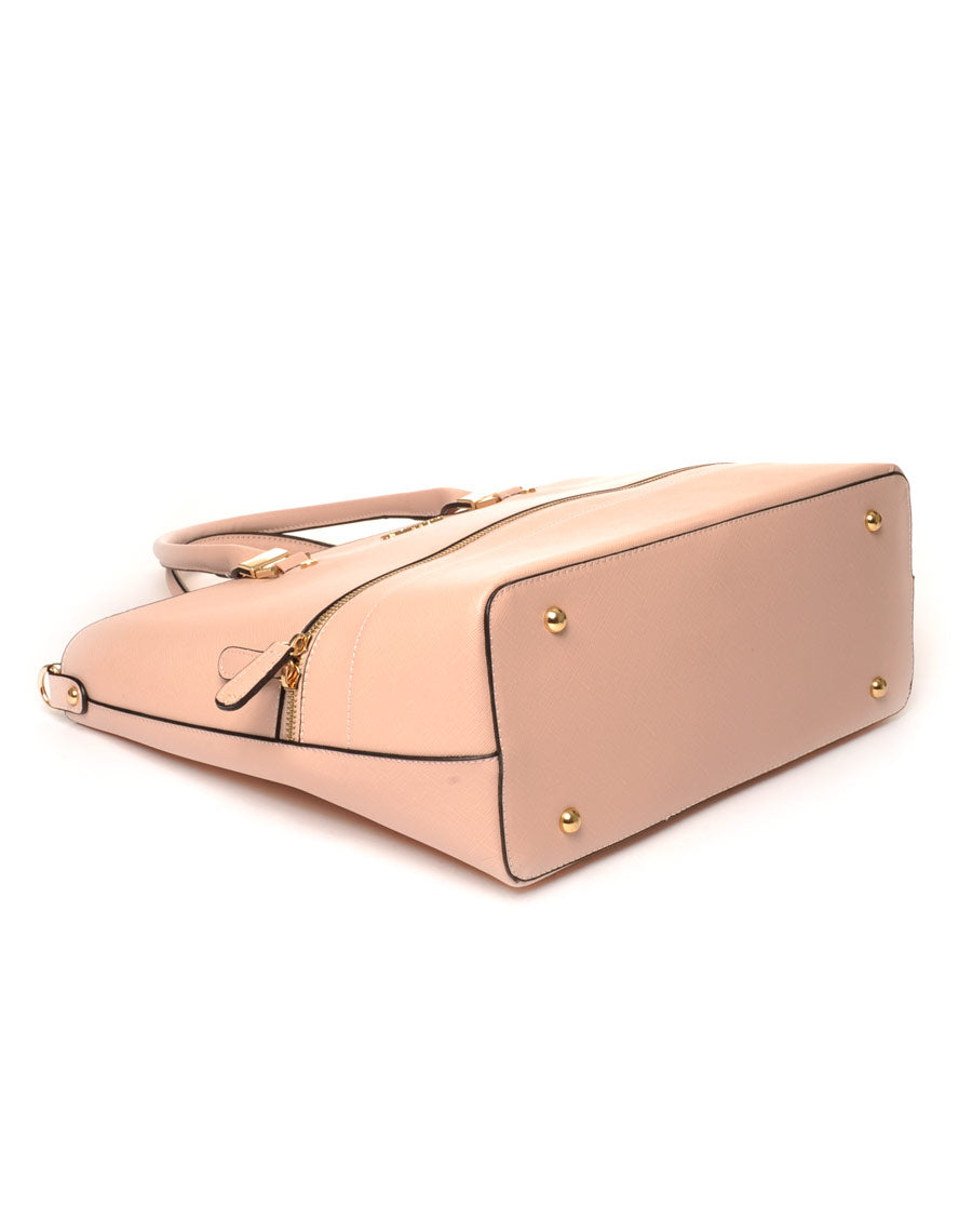 Sac cabas rose pale zippé