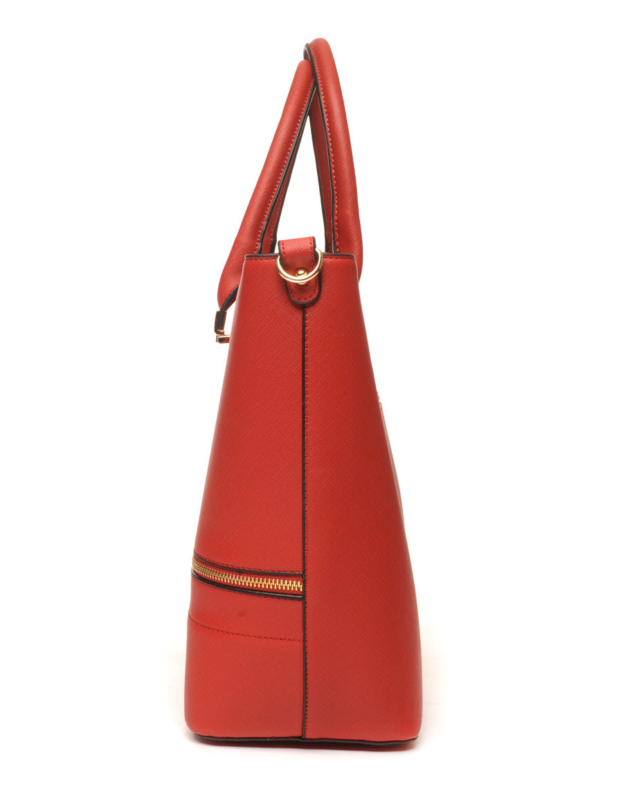 Sac cabas rouge zippé