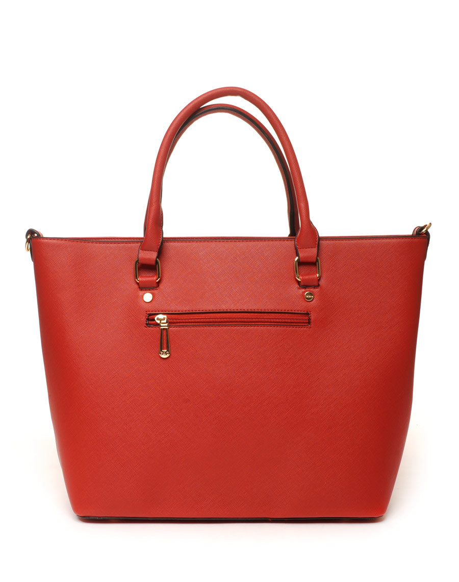 Sac cabas rouge zippé