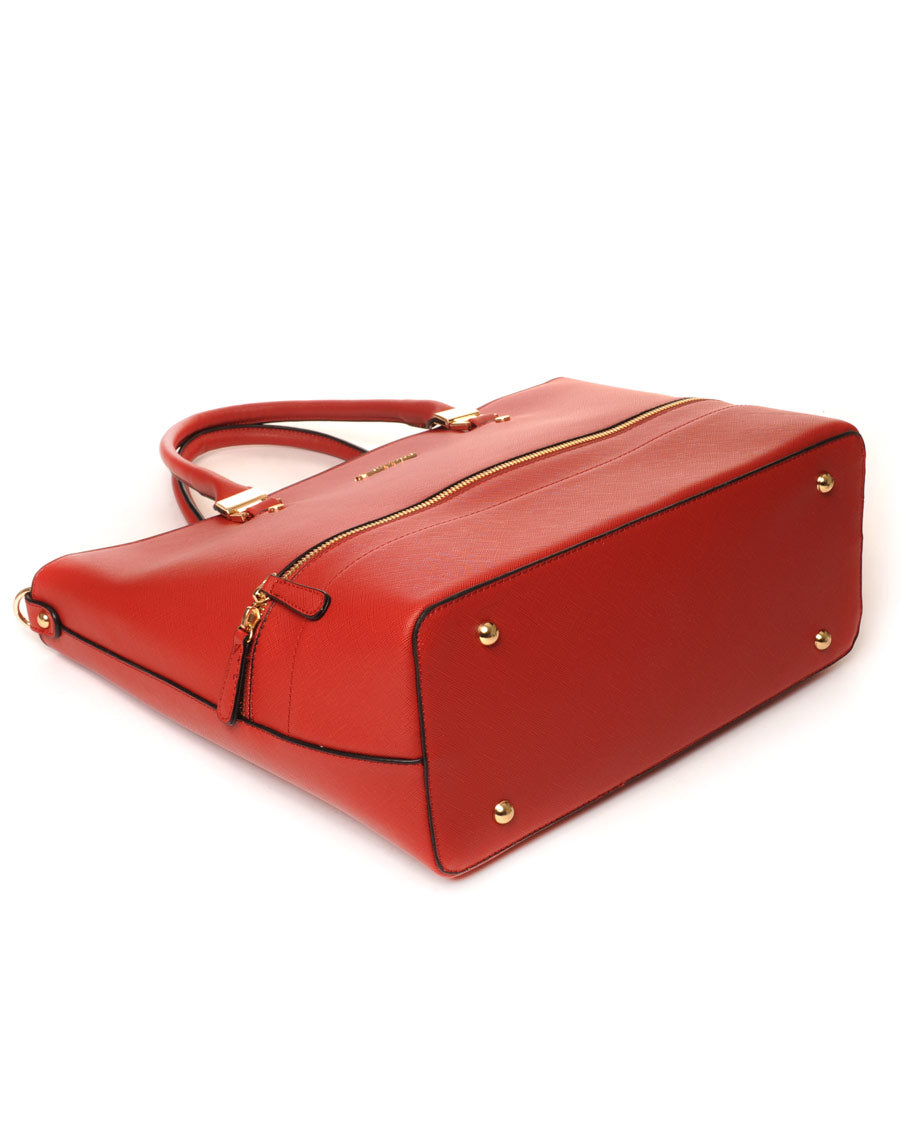 Sac cabas rouge zippé