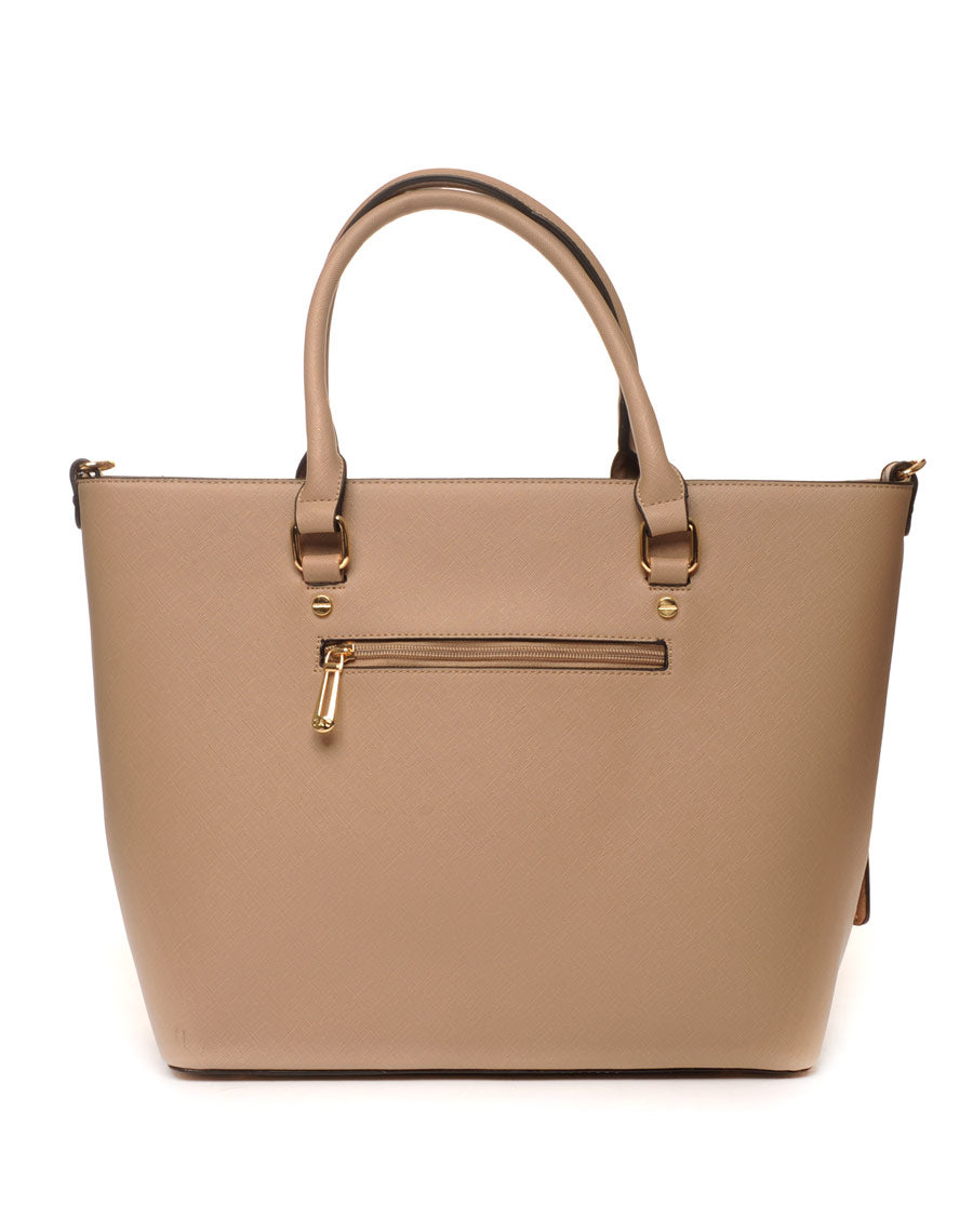 Sac cabas taupe zippé