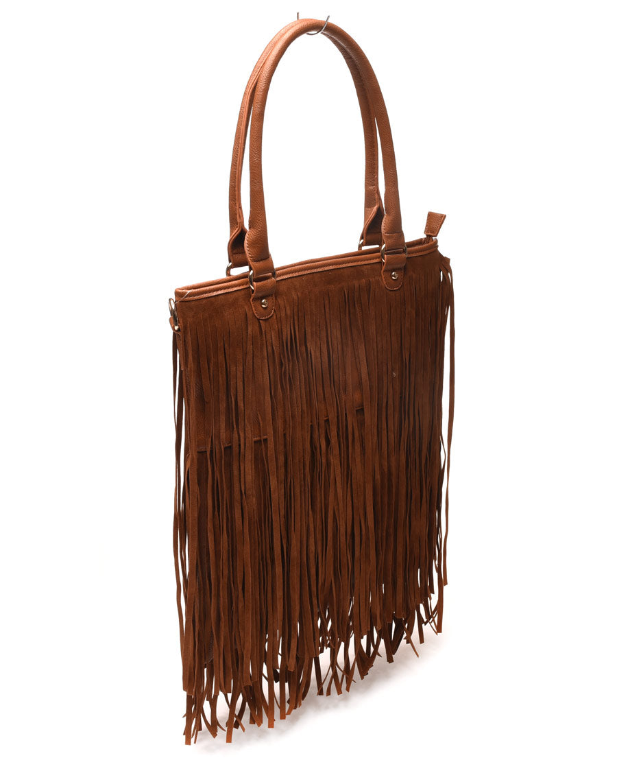Sac camel à franges