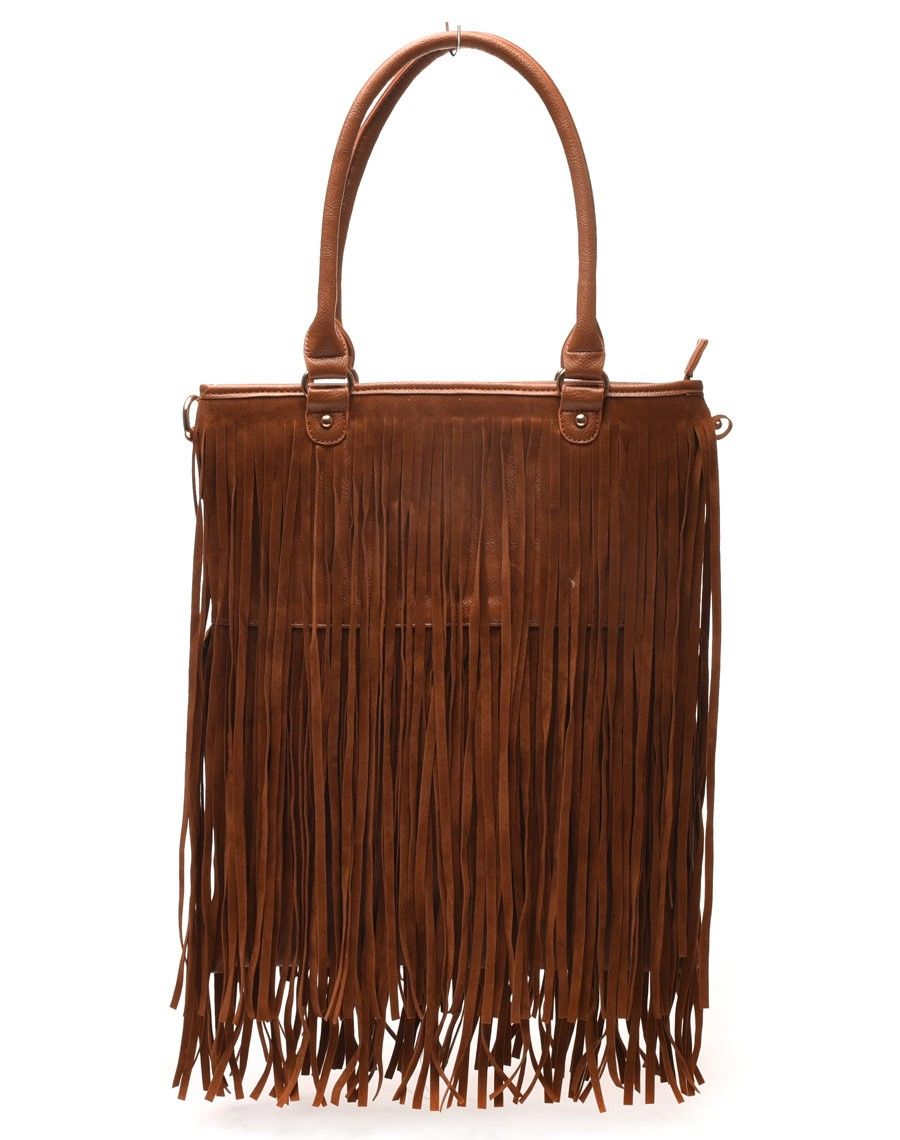 Sac camel à franges