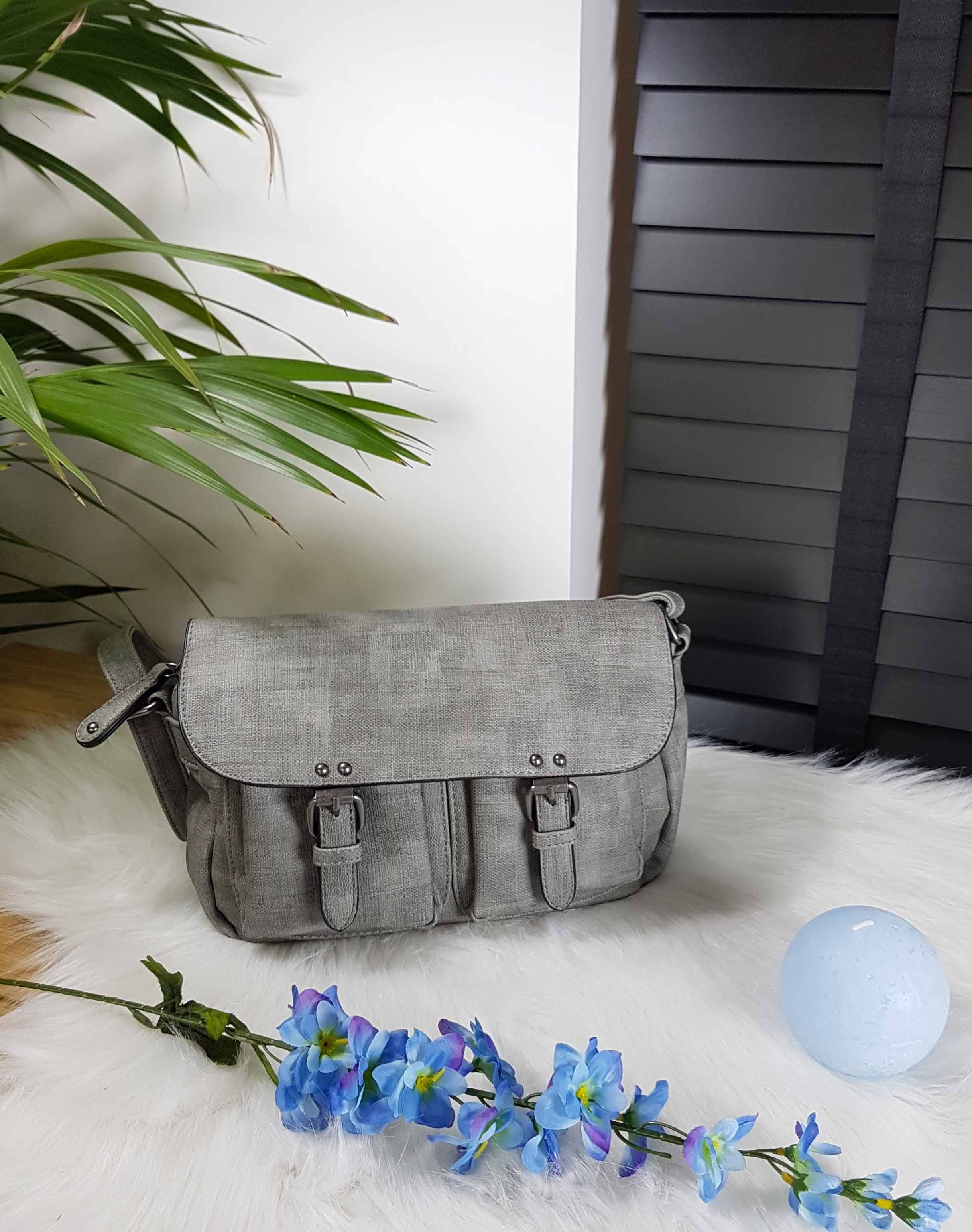 Sac cartable gris croisé