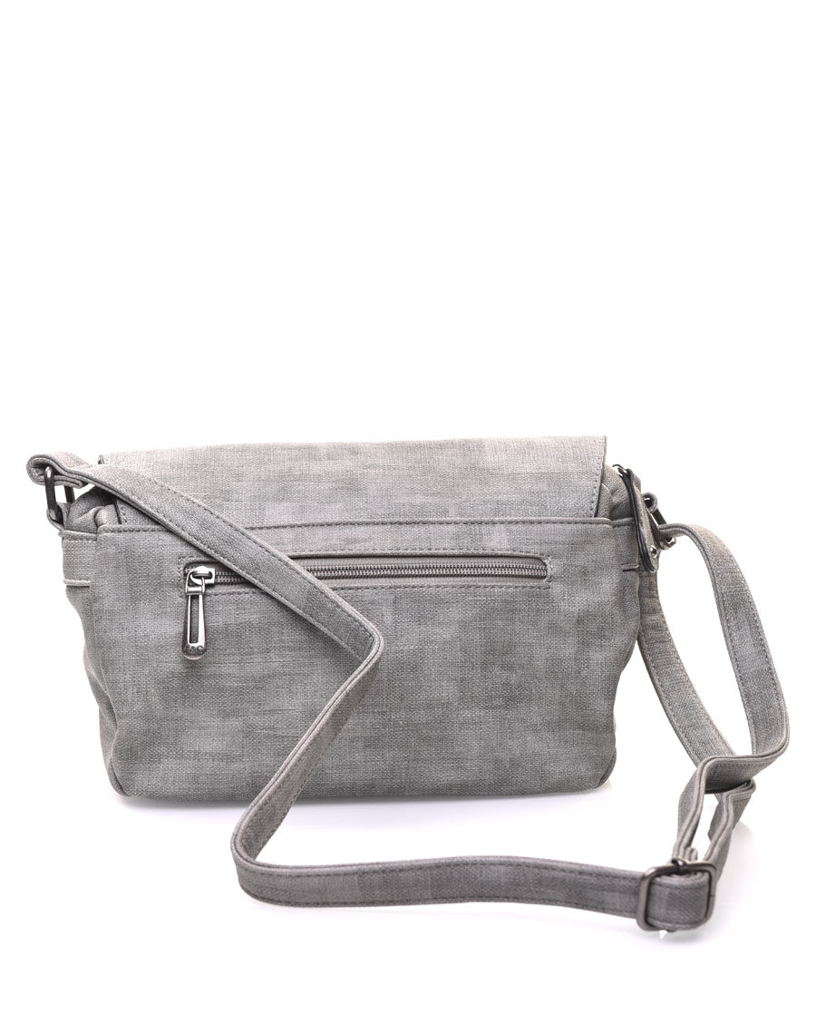 Sac cartable gris croisé