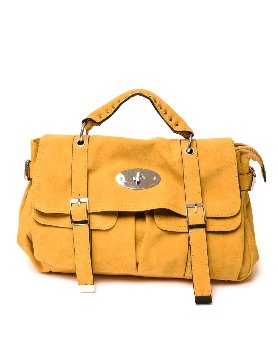 Sac cartable jaune moutarde