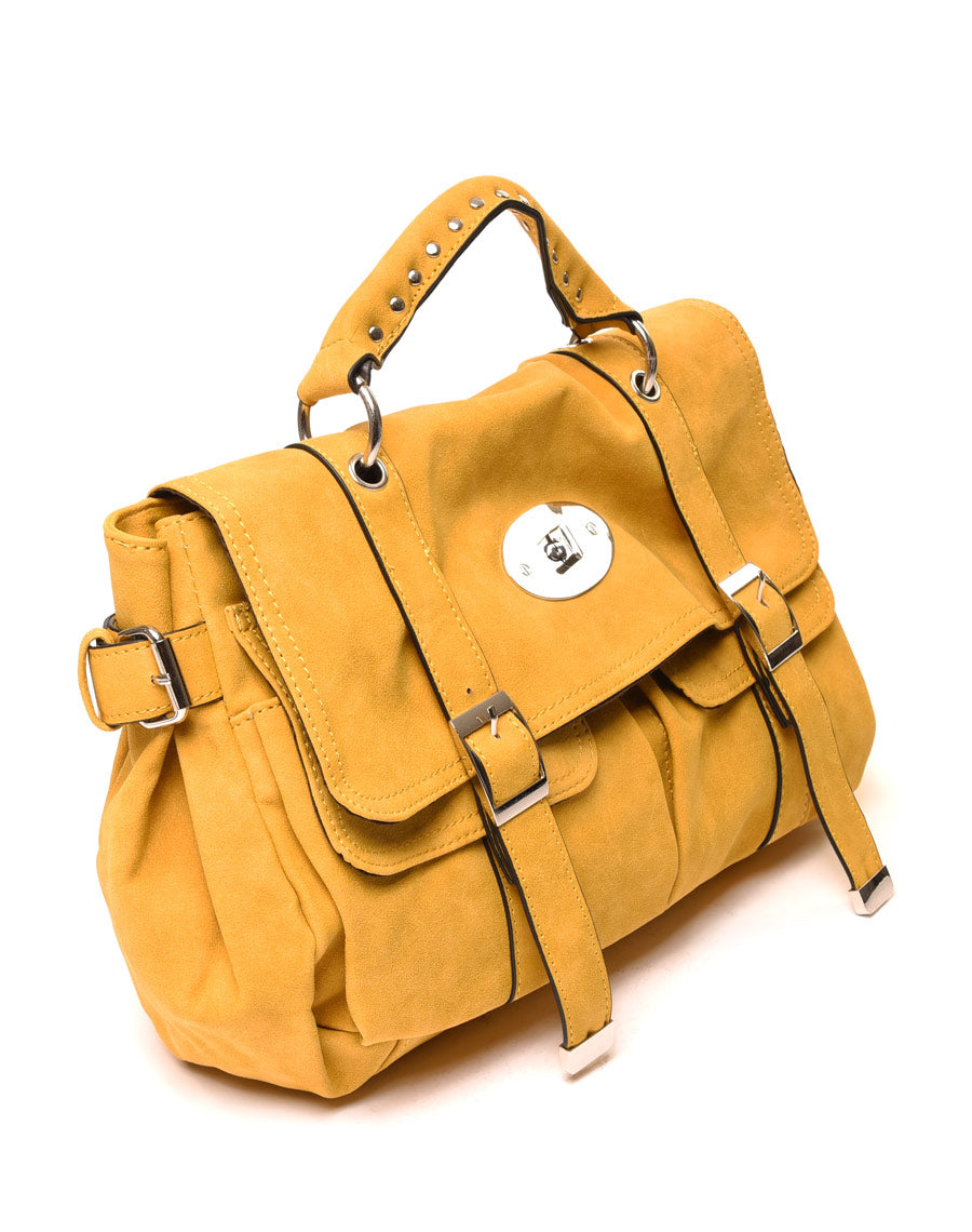 Sac cartable jaune moutarde