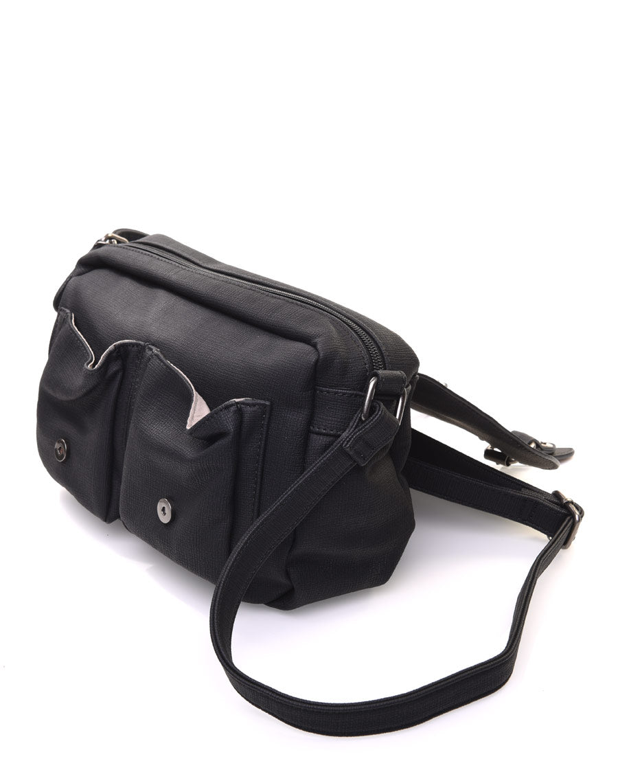 Sac cartable noir croisé