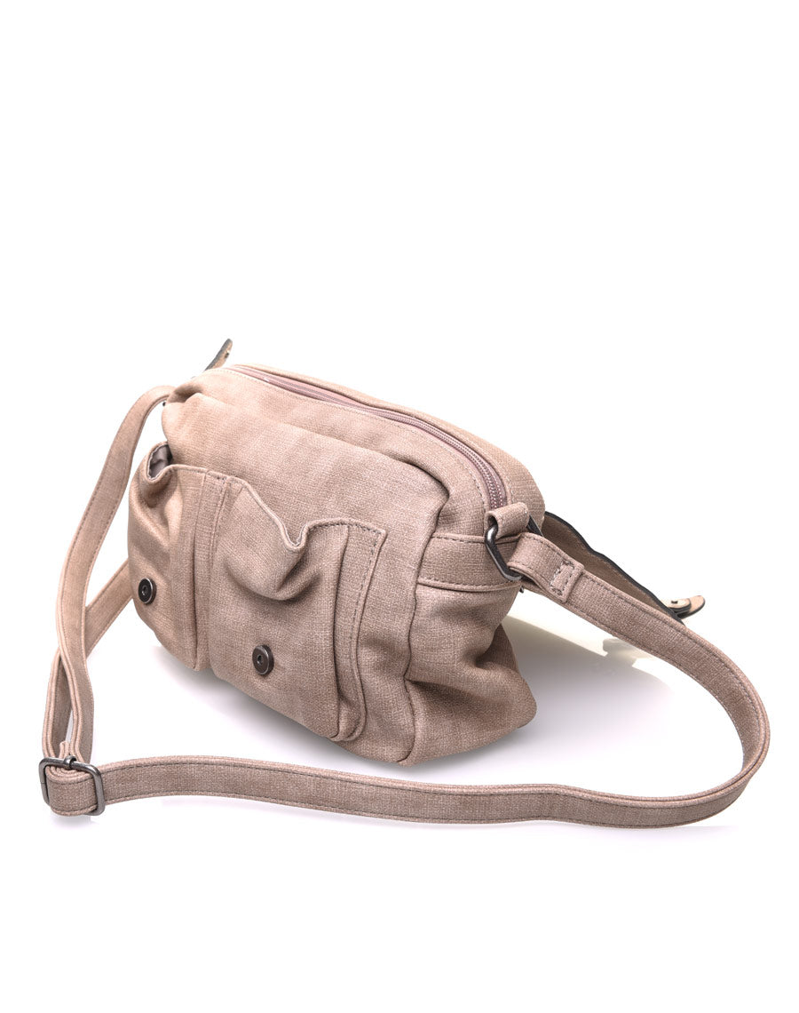 Sac cartable taupe croisé