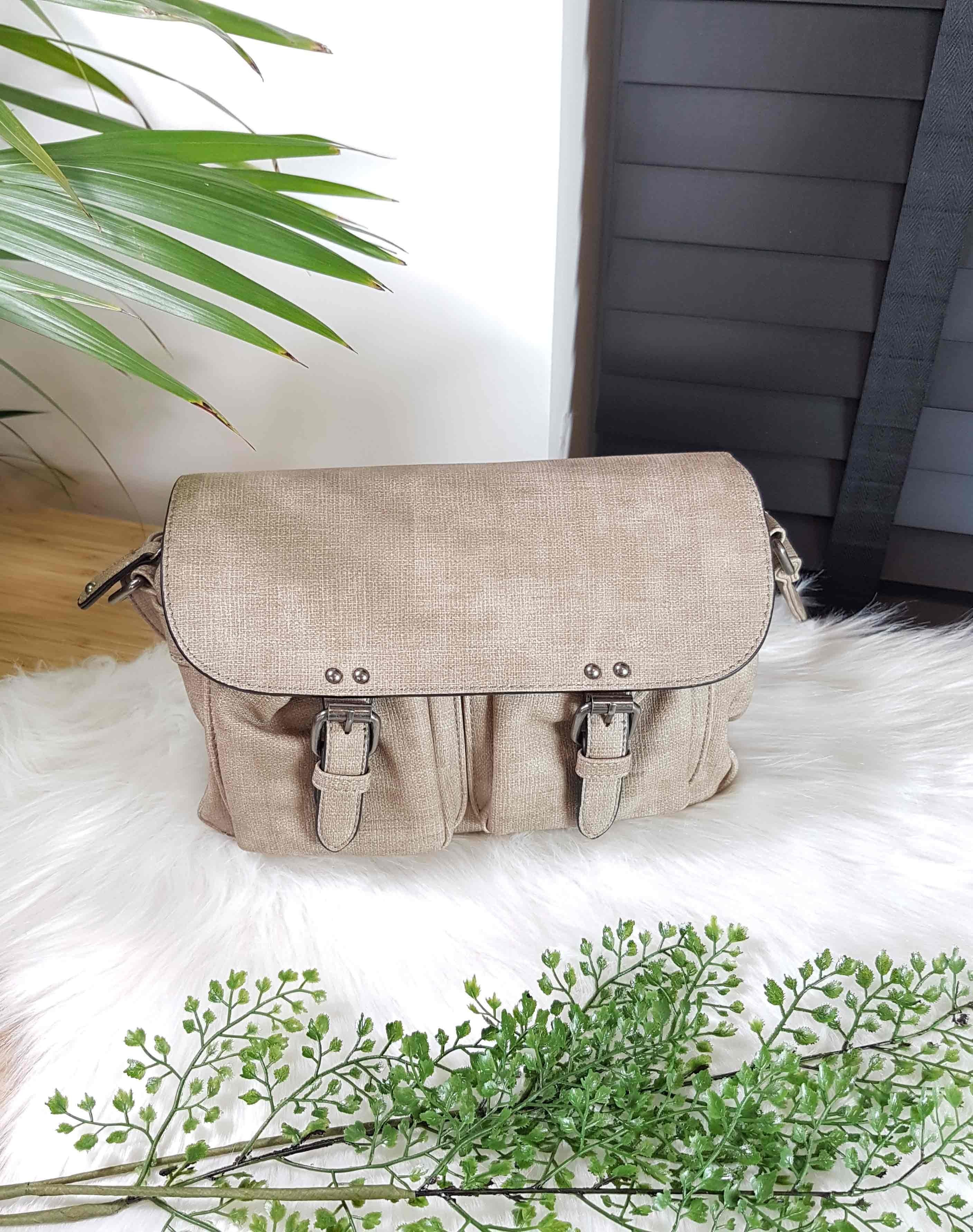 Sac cartable taupe croisé