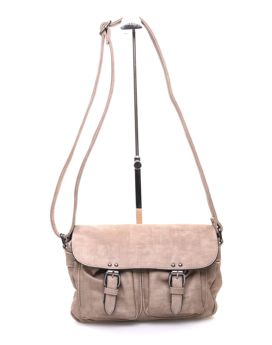 Sac cartable taupe croisé