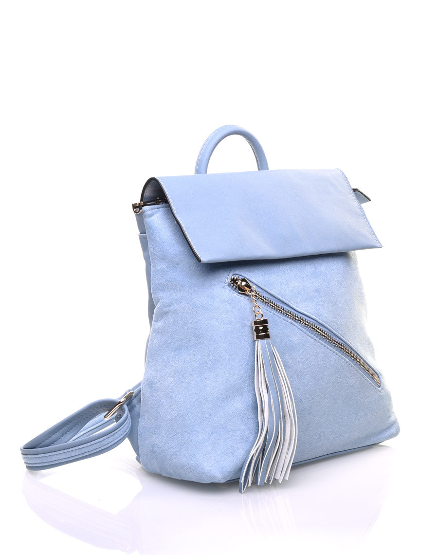 Sac à dos bleu ciel suédine