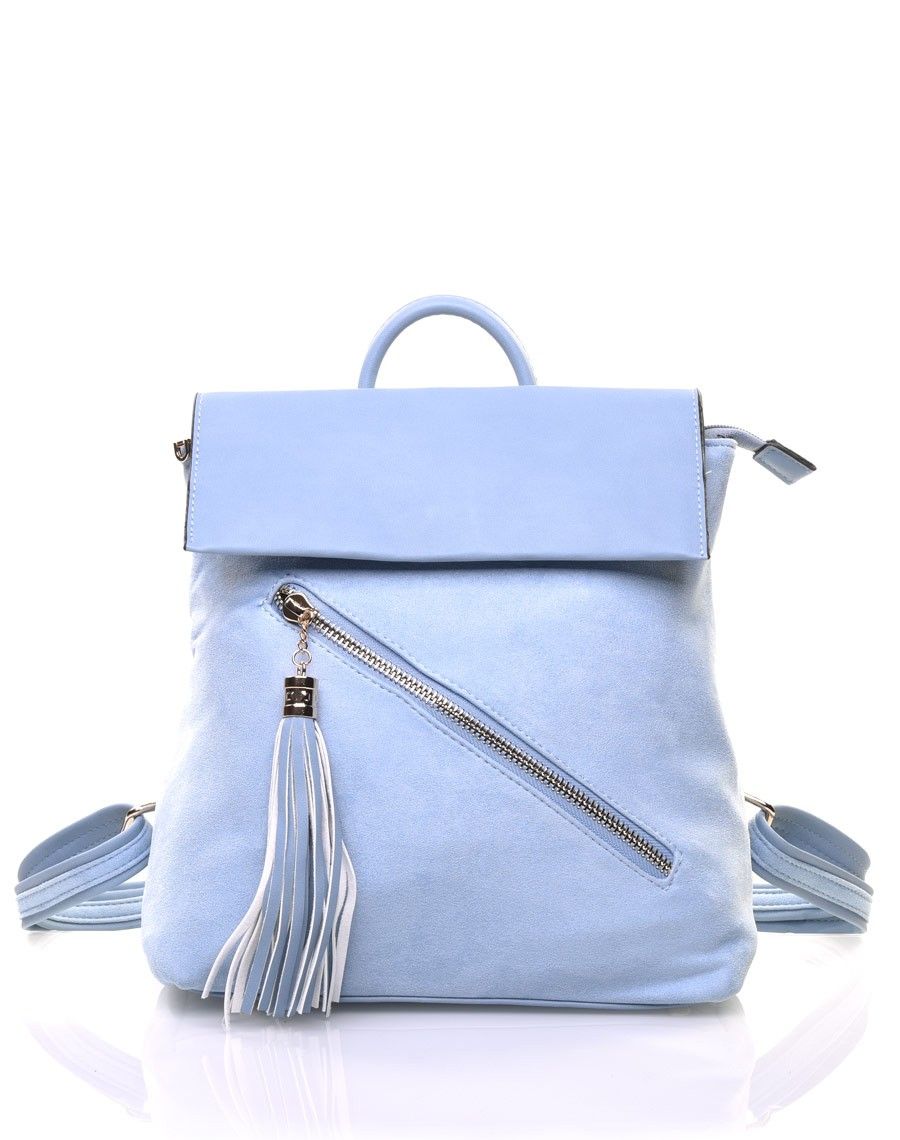 Sac à dos bleu ciel suédine