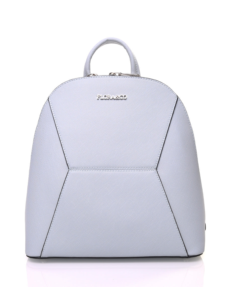 Sac à dos bleu clair arrondi à surpiqures géométriques