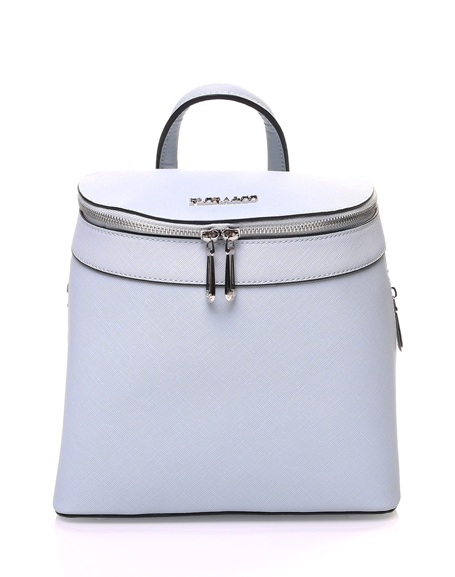 Sac à dos bleu clair rigide à fermetures éclaires