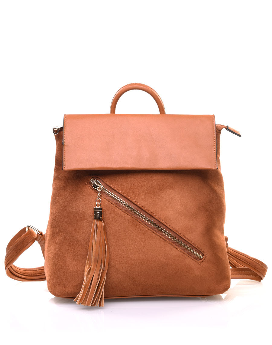 Sac à dos camel suédine