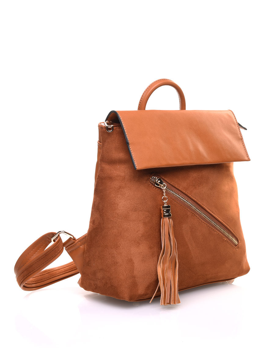 Sac à dos camel suédine