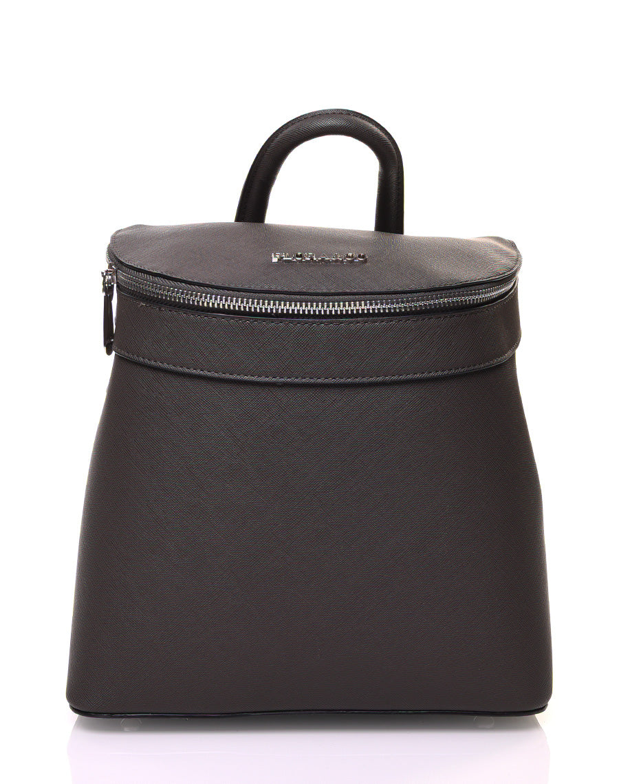 Sac à dos gris foncé rigide à fermetures éclaires