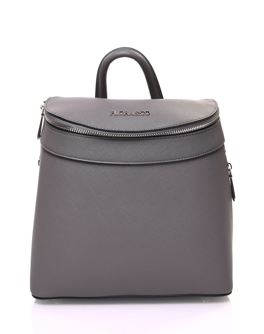 Sac à dos gris rigide à fermetures éclaires