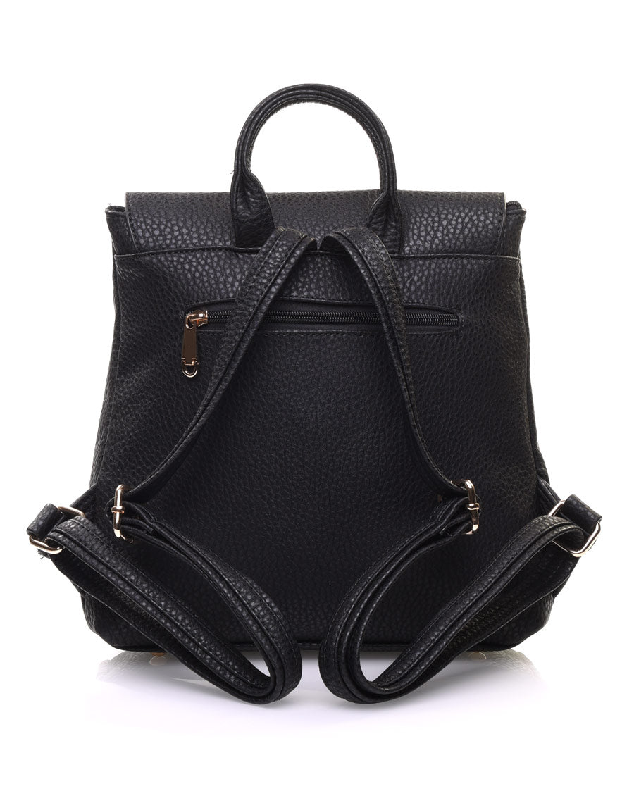 Sac à dos noir avec fermetures à franges
