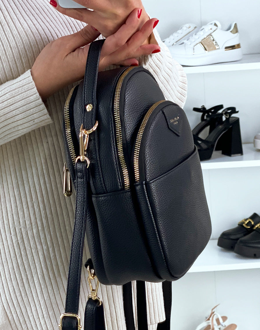 Sac à dos noir à fermeture éclaire