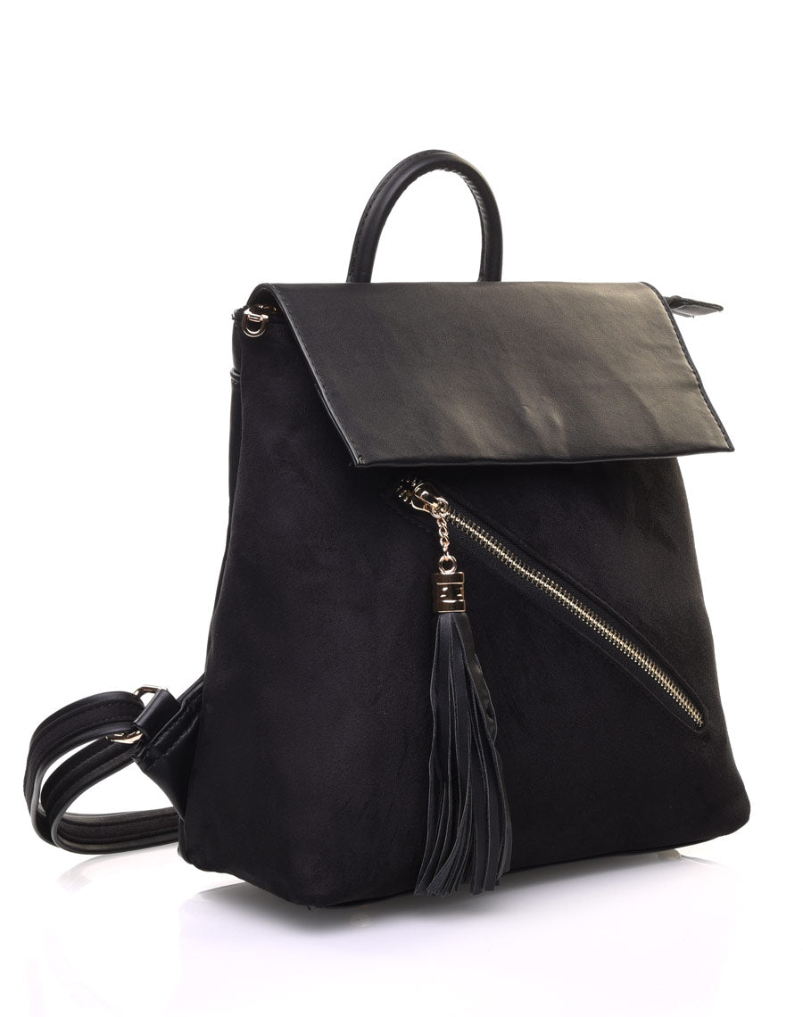 Sac à dos noir suédine