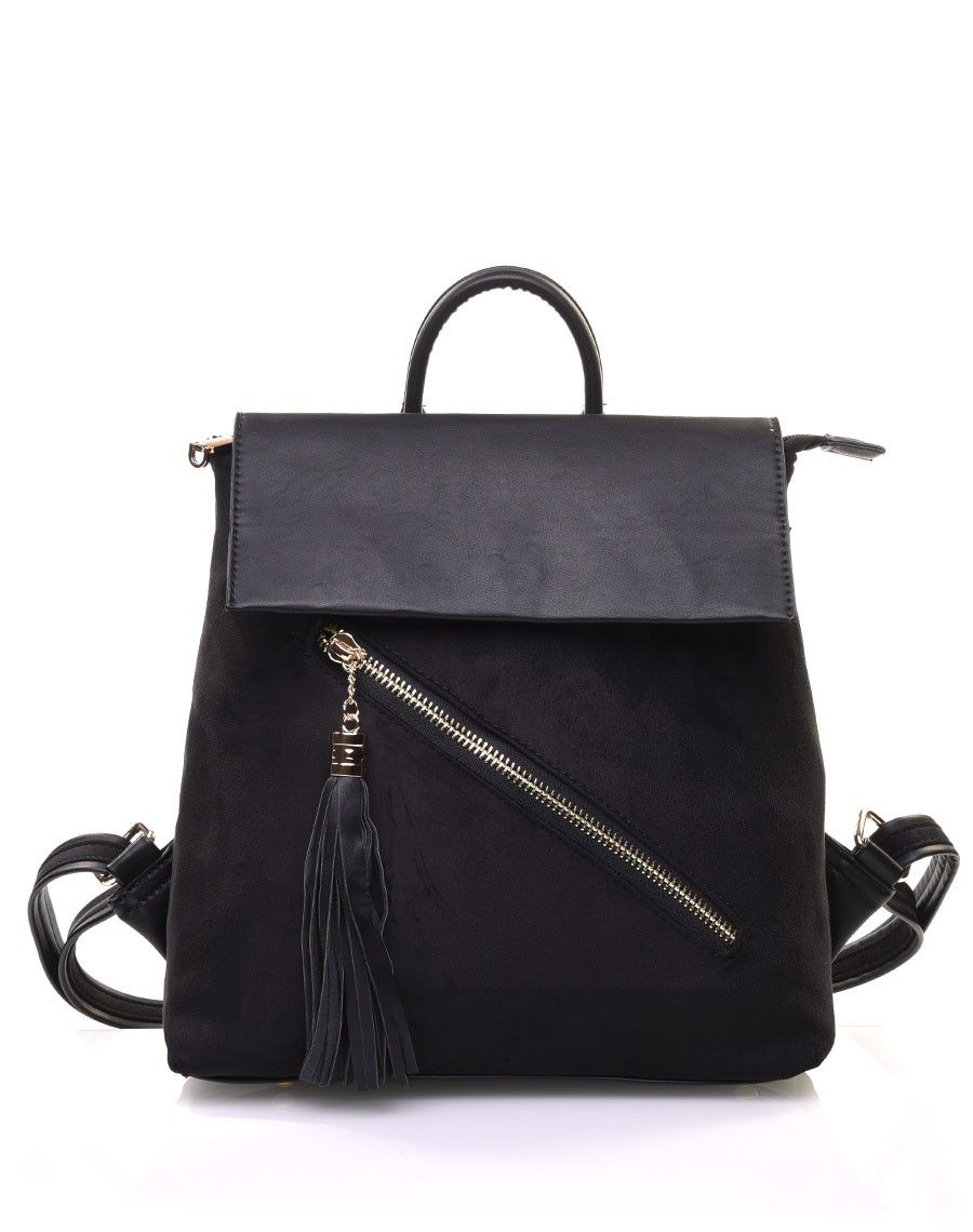 Sac à dos noir suédine