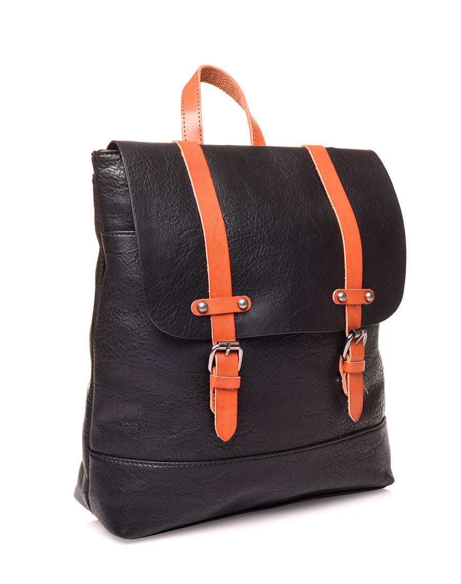 Sac à dos vintage noir et camel