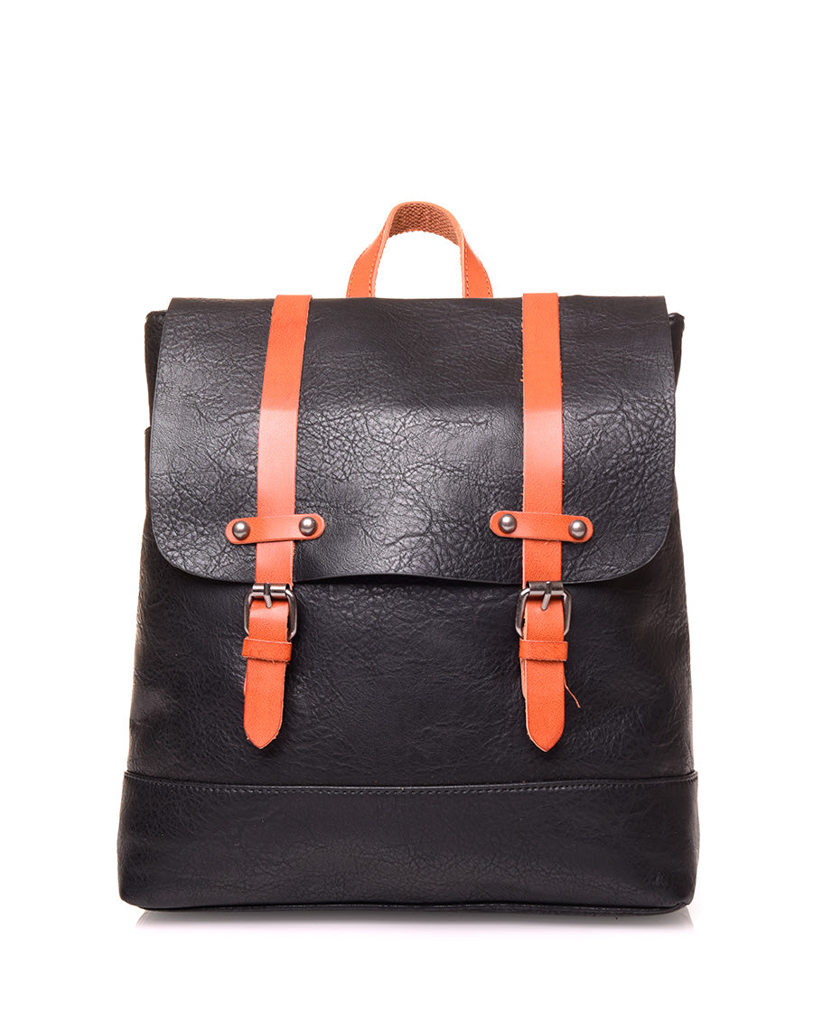 Sac à dos vintage noir et camel