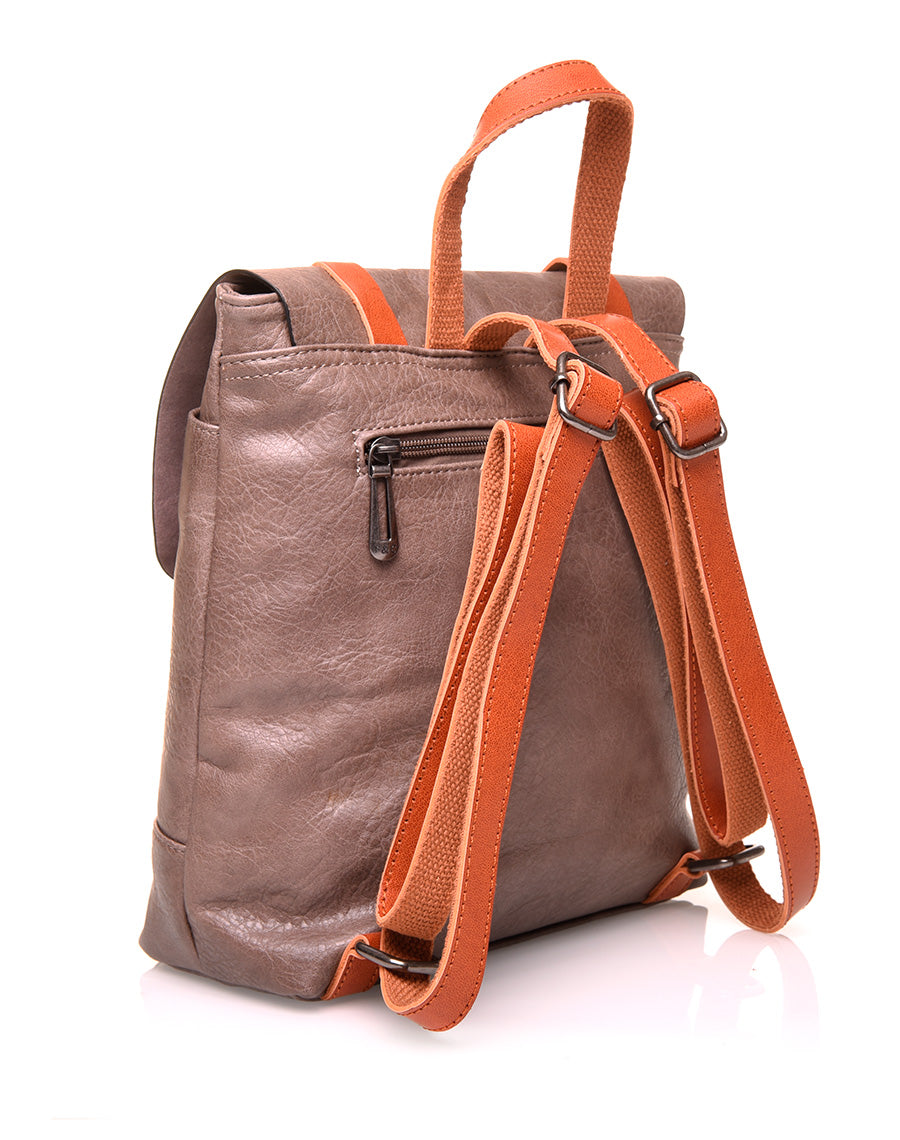 Sac à dos vintage taupe format mini