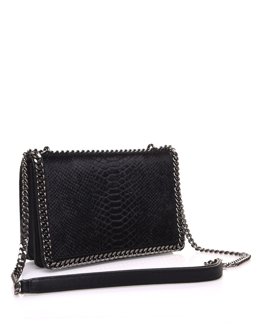 Sac effet python en velours noir