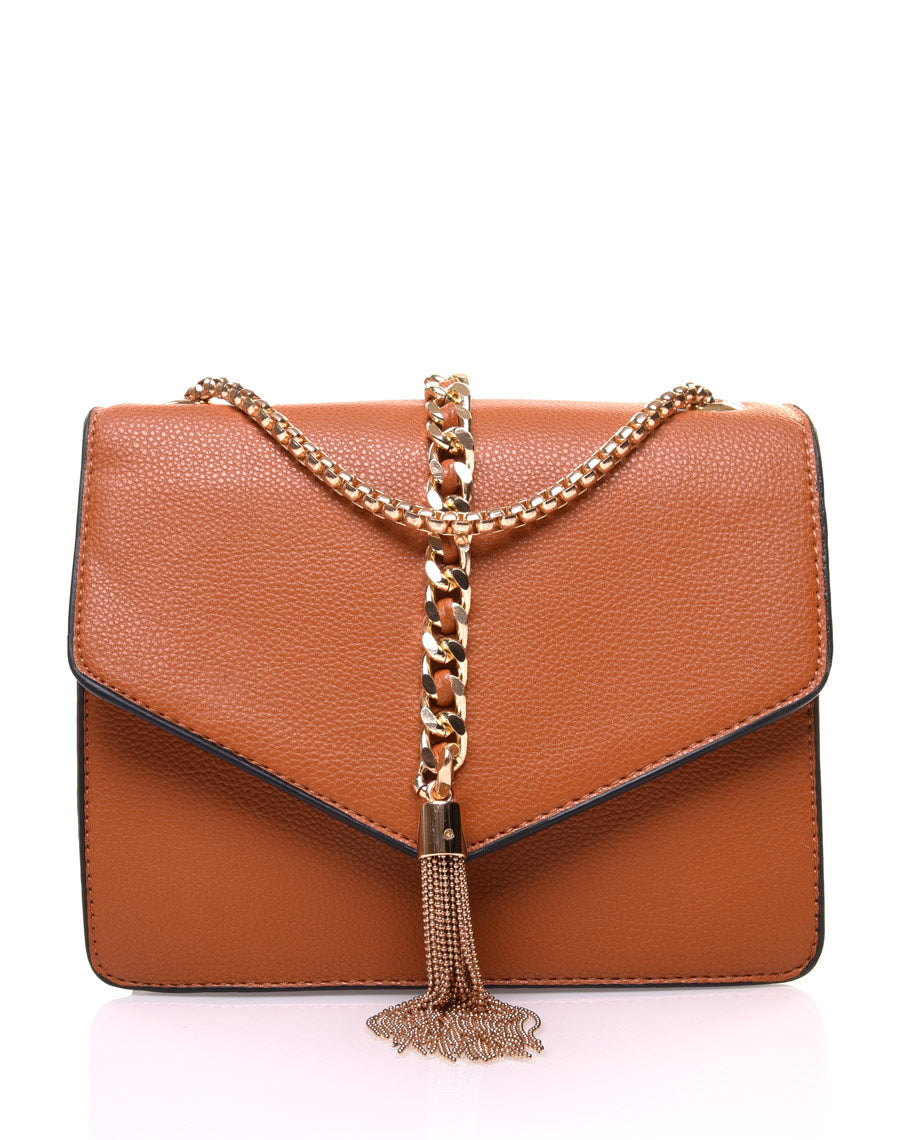 Sac en bandoulière avec chaîne camel