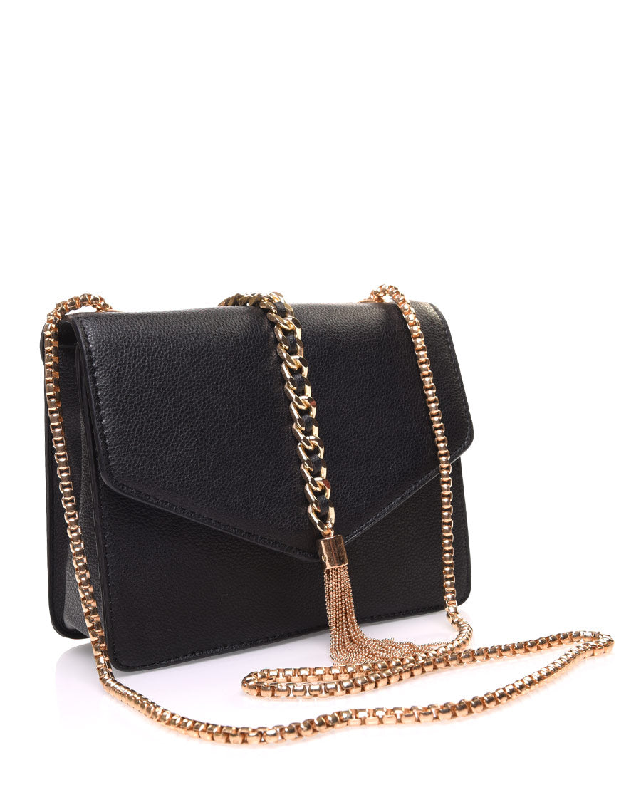 Sac en bandoulière avec chaîne noir
