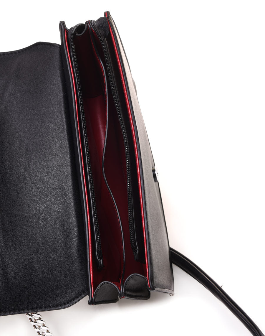 Sac en bandoulière avec frange noir