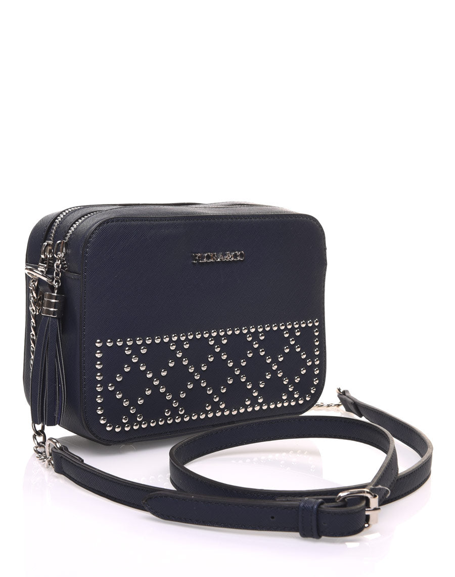 Sac en bandoulière clouté bleu