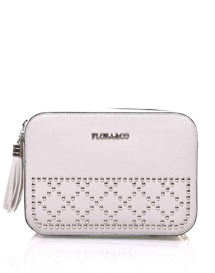 Sac en bandoulière clouté gris clair