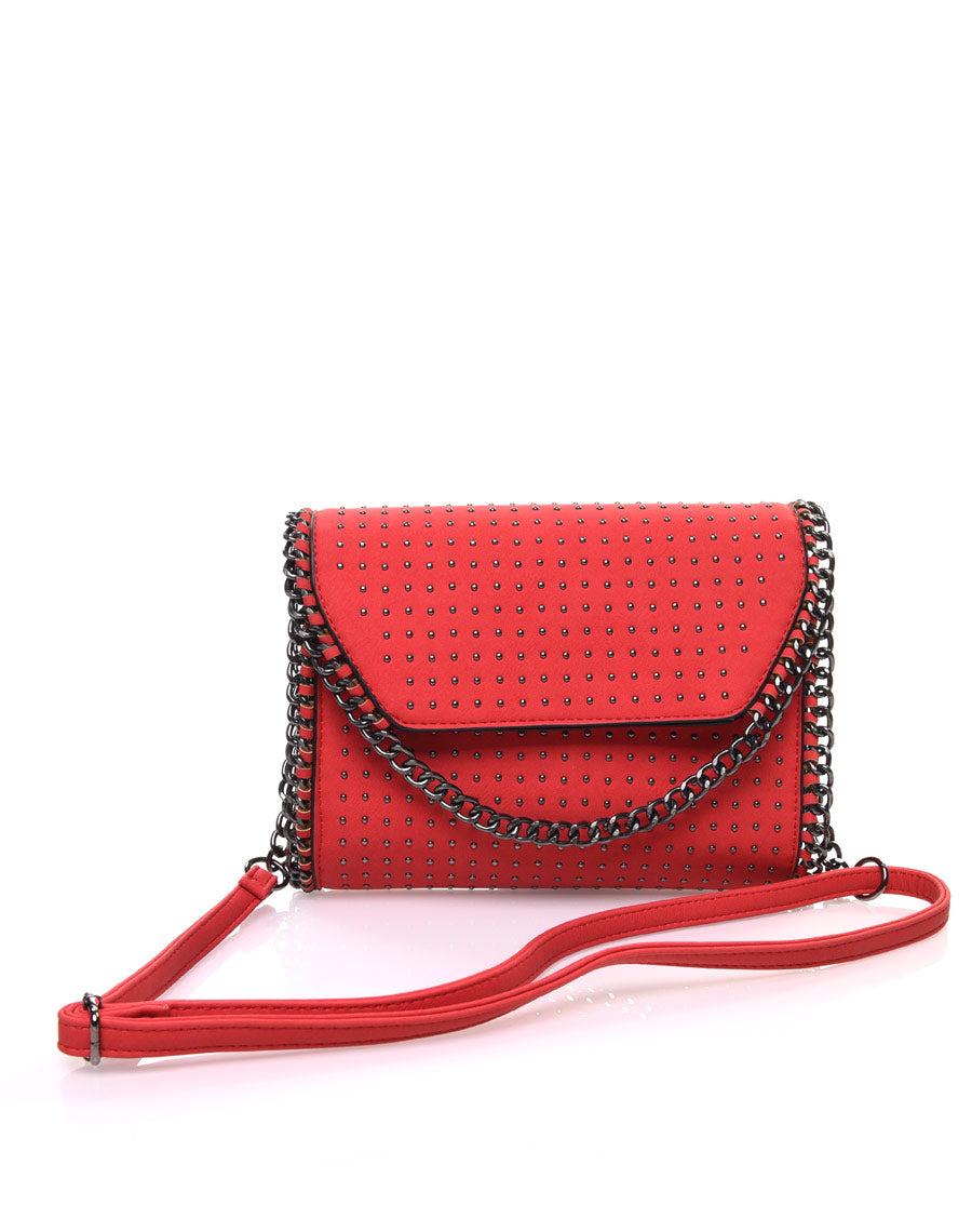 Sac en bandoulière clouté rouge
