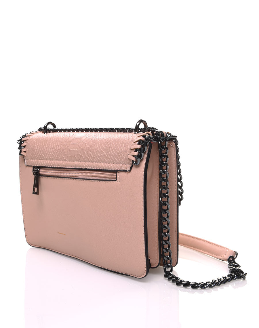 Sac en bandoulière effet python nude