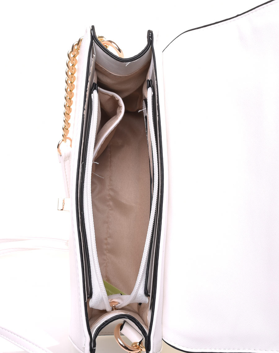 Sac en bandoulière fleuri blanc